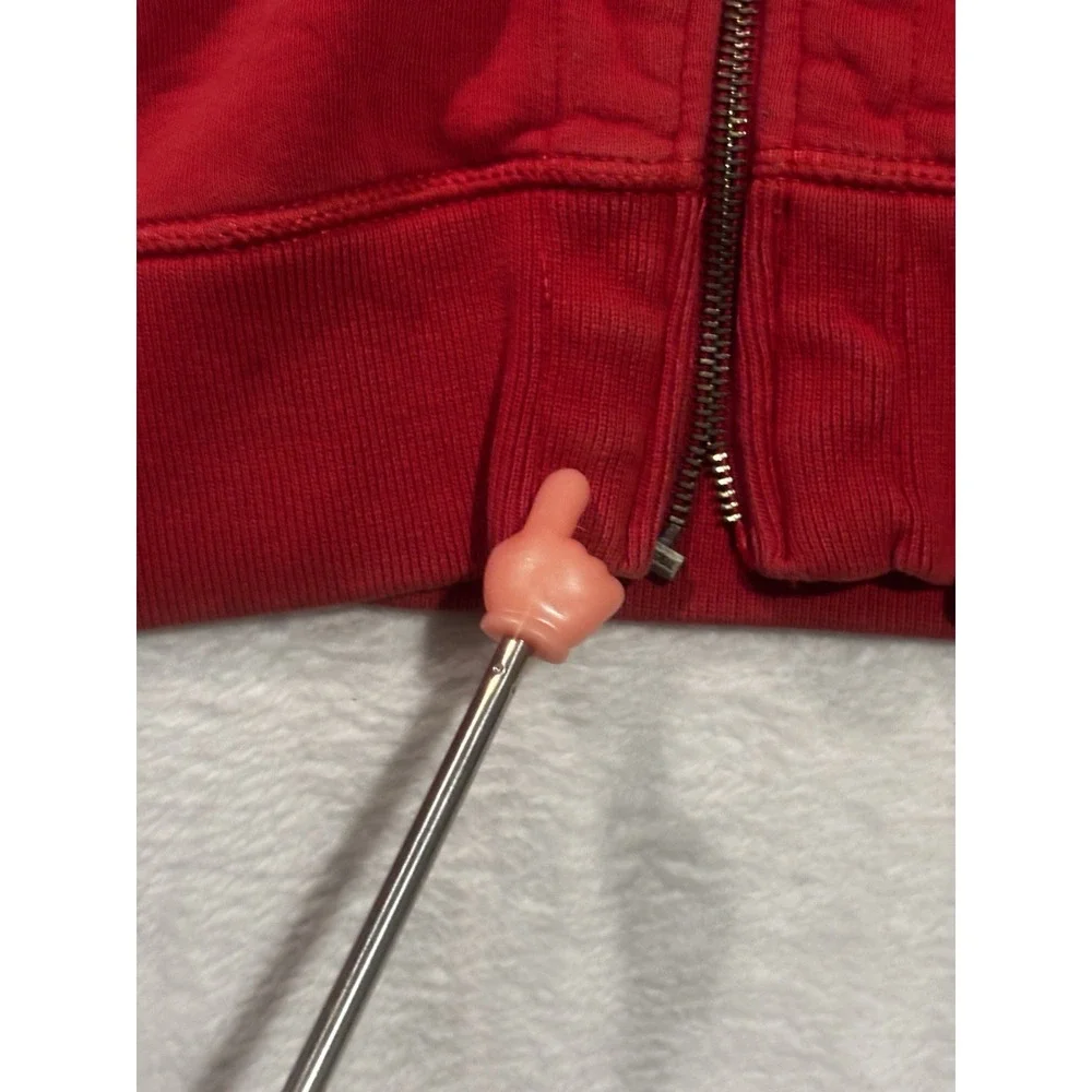 Vintage Y2K Polo Ralph Lauren Men's Large Red Full Zip Hoodie ‎ Blue Pony Logo